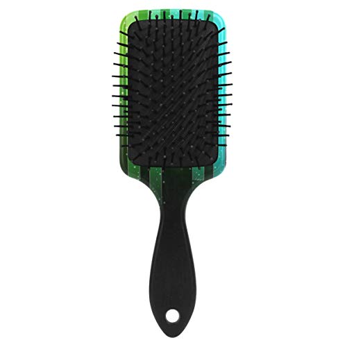 Четка за коса со перничиња од Vipsk, пластична разнобојна зелена аудио линии, соодветна добра масажа и анти статична четка за коса за да се сува и влажна коса, густа, ка