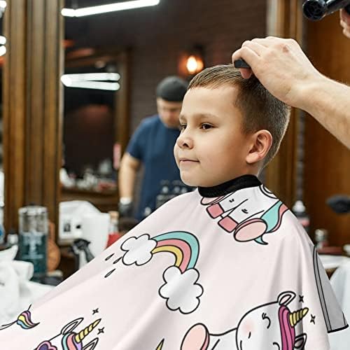 Лето Еднорог Деца Фризура Кејп Фризер Престилка Со Прилагодливи Предвремени Коса Сечење Покритие