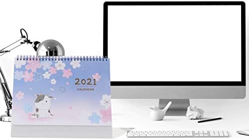 Календар за стоење на Toyandonona, 2021, мини месечен календар на десктоп, прекрасен календар за млеко крави, календар на дневен