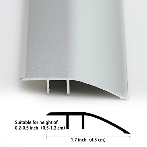 Тримолд алуминиумска лента за транзиција, погодна за ламинатни штици за рампа за рампа за рампа, премолнете ја висината помеѓу 0,2-0,5 инчи