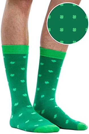 Лути Џуџиња Машки Чорапи За Денот На Свети Патрик-Смешни Зелени Чорапи На Свети Педи За Мажи