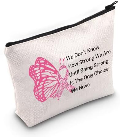 Г2туп Подарок За Свесност За Рак На Дојка Да Се Биде Силен Е Единствениот Избор Што Го Имаме Торба За Шминка Торба За Преживеани Од Рак