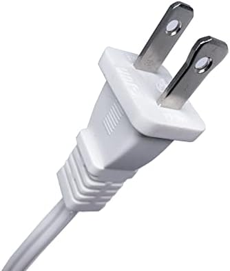 Краток продолжен кабел 1 ft, бел продолжен кабел 2 prong, 18 AWG мали поларизирани жици за проширување на моќност за машко-женско за внатрешни работи, NEMA 5-15P до NEMA 5-15R, 2 пакет