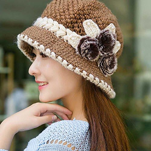 Цвеќиња од Менхонг украсени модни капчиња капа плетени уши зимска дама топли жени бејзбол капи летни капи за жени