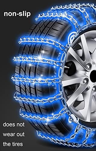 Синџири за снежни гуми сет од 2 универзални ланци за влечење на гуми против лизгање на ланци за пикап за патнички автомобили и SUV-а