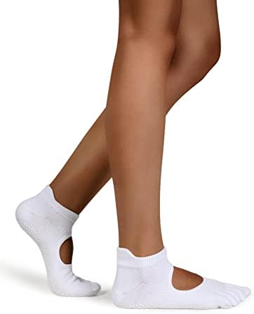 Odенски чорапи за јога од Ододос со костец, памучни чорапи што не се лизгаат за пилатес, чиста баре, балет, танц, разголена тренингот,