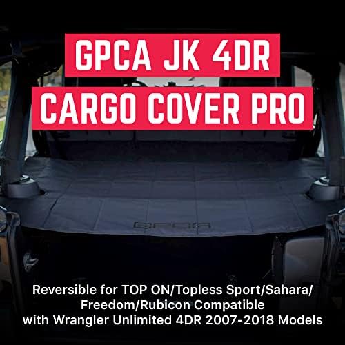 GPCA-Cargo Cover PRO, Реверзибилен Капак На Тонео, Тешки Додатоци За Wrangler JK, JKU, Патентиран Капак На Багажникот, Употреба СО 4dr Спорт,