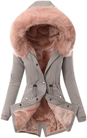 Rmxei дами палто женски зимски топло густо јакна со качулка со качулка со качулка