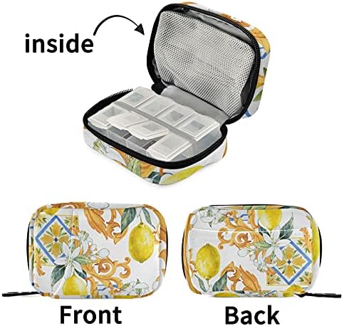 Сицилијански стил лимон пилула кутија торба за пилули кутија со патент преносен витамин додатоци Медицински случај за патување 7 дена
