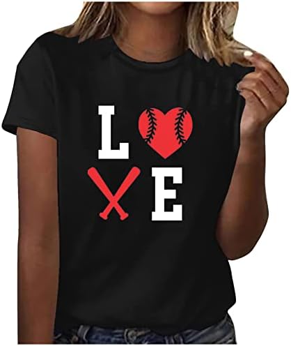 Модна бејзбол кошула жени летни графички маици женски жени слатки врвови кратки ракави со маица на вратот маички блузи