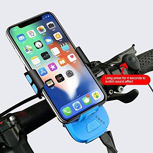 Штанд со боксер и монтирање компатибилен со Apple iPhone 14 - Сончев ренов велосипед, монтирање на велосипед со соларна енергија, светла и рог - џет црно