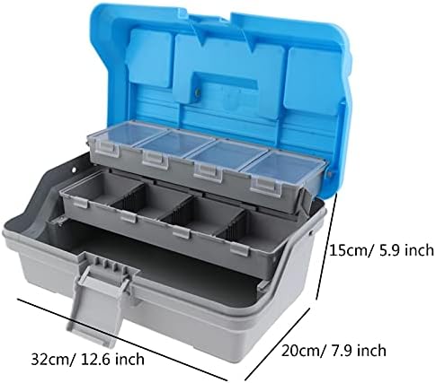 Организатор на кутии со алатки со Viored 3 Tier Tier Tool Box Тешка пластична кутија за складирање за кука за поправка на кука