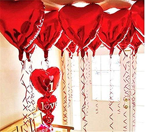 Рики 18 Инчен Црвено Срце Фолија Хелиум Балони Денот На Вљубените Свадба Декорации Ангажман