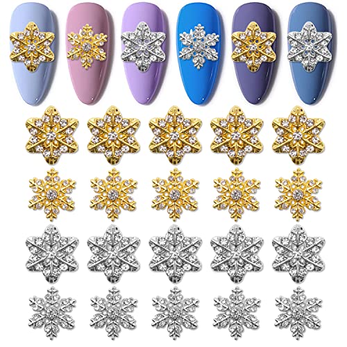 Wookoto 20 компјутери Божиќни нокти за нокти за нокти 3D нокти Божиќни шарми за накит за уметност на ноктите елка
