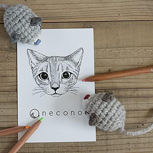 Неконо мачка играчка играчка-плетена глушец Незумино-амигуруми, вклучена органска мачка-Ултра лесна ткаенина рачно плетена