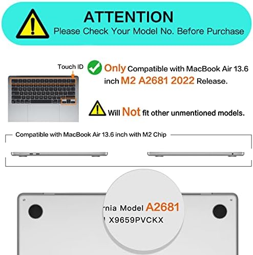 Mosiso компатибилен со MacBook Air 13.6 инчен случај 2022 Објавување A2681 & USB C до USB адаптер 2 пакет, носење торба за ракави и покривка