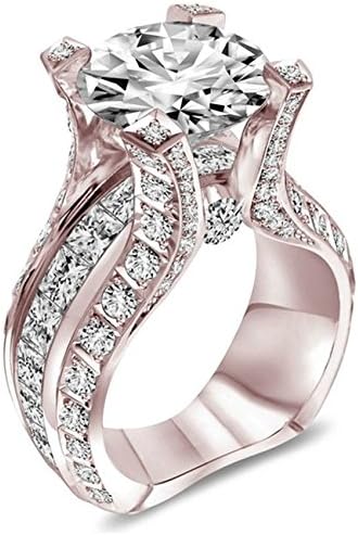 Аунијамане накит мода жени 18К розово злато исполнето бело прстен за годишнината од свадбата на топаз s z6-10