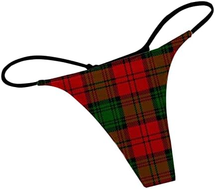 Божиќни грлови жени секси гаќички Непослушни ленти за истегнување на долна облека Т-грбни брифинзи Снегулки Беспрекорни грлови G-жици