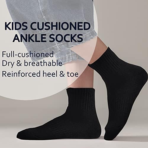 ЕПЕЈ Деца Момчиња/Девојчиња ' Амортизирани Чорапи Дебели Памучни Чорапи За Трчање Глуждот Атлетски Чорапи 6 Спакувајте Кратки