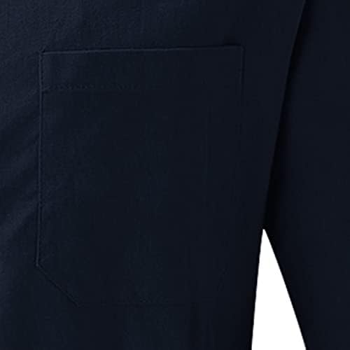 XXBR памучни постелнини Обични кошули за мажи, 2021 есенско копче за машко со долги ракави врвови летни кошули со предни џебови