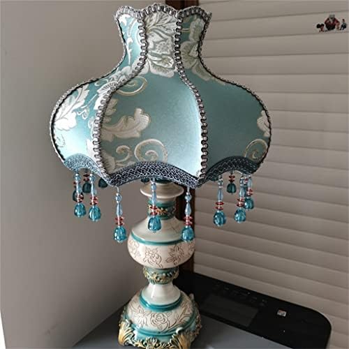 ZLXDP маса за ламба Спална соба Европска викторијанска биро ламба цветна крпа уметност+смола Тифани стил за спална соба