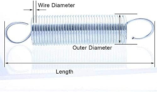 Нијанксин компресија извори на жица Дијаметар од 1мм бел цинк обложен надворешен дијаметар 7мм затегнување на затегнување со пролет на пролетта