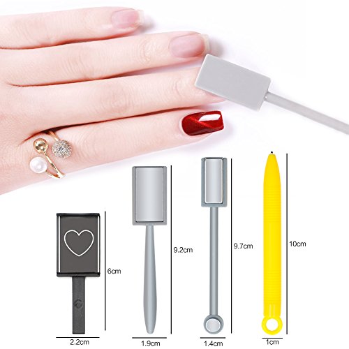 12 парчиња магнет за нокти, полски алатки, 3Д гел нокти мачка за очи пластична алатка магнет плоча магнетна магнетна стап за DIY 3D гел