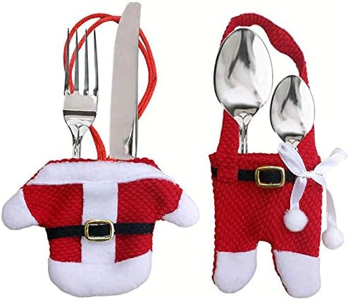 3 парчиња Божиќни материјали за Божиќна масичка за Божиќни нож и вилушка вреќа Божиќни прибор за јадење
