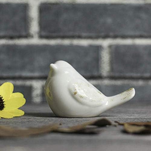 Фигурини за керамички птици од 2 парчиња, модерен минималистички украс за животни домашен декор мини птици фигурина подарок за градинарски десктоп