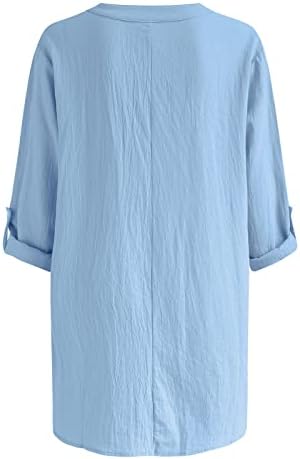 Zdfer женски глуварче печати неправилни маици со полите, долги ракави v вратите џемпери, обични блузи од лабава лабава вклопени