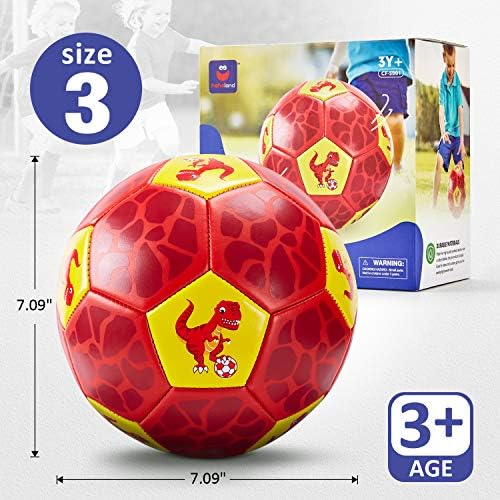Големина 3 Фудбалска топка за деца со торба за пумпа за мрежи-диносаурус на отворено играчки за деца на возраст од 3-5 години на топки за