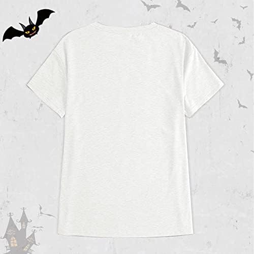 Маици за есенски маици смешни кратки ракави за Ноќта на вештерките графички маички врвови на тунична рафла врвот