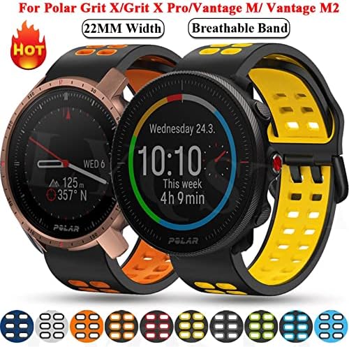 Капде меки силиконски нараквици за нараквици за поларна Vantage M2 Smart Watch Band Polar Grit X/Pro/Vantage M Belt Sport 22mm зглобот