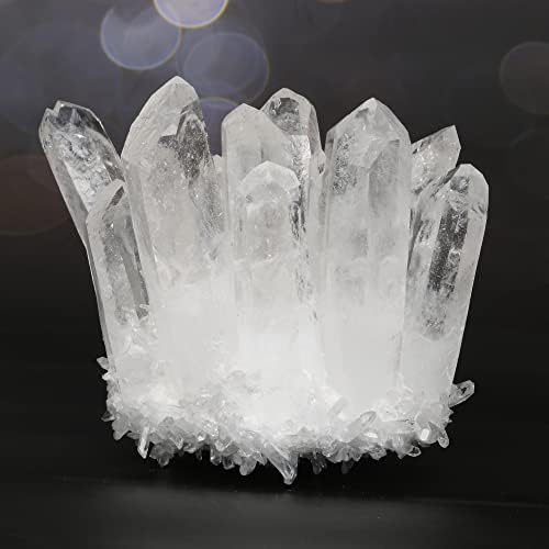 Голем бел кварц кластер - природен лечен кристал геодем - кристал за домашен декор, балансирање на медитација и чакра - кристален декор на суровини