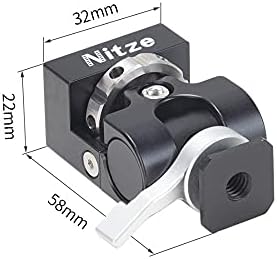 Nitze Field Monitor Mounter Holder QR ладен чевли на 1/4 -20 завртка со лоцирање на игла за стабилизатор на кафез DSLR стабилизатор