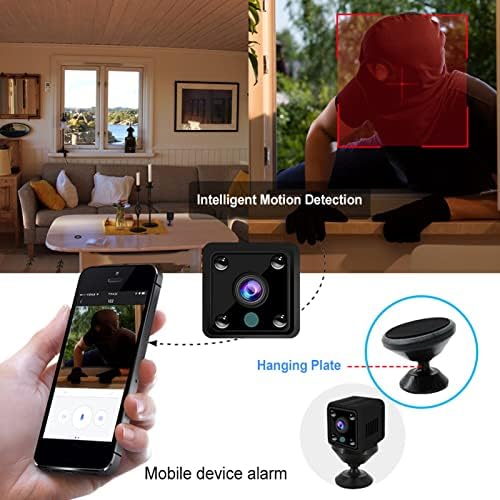 WiFi за камера, домашна безбедносна камера со ноќно гледање, мини IR Bullet Cameraai Detutection Detection Loop, поддршка за мобилниот телефон