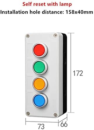 Контролна кутија TPUOTI со прекинувач на копчето за светло 24V/220V со копче за итни случаи, самото ресетирање на индустриски