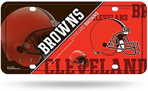 Rico Industries NFL Cleveland Browns Unisex Cleveland Browns Relecer Plate MetalCleveland Browns Relecer Metal, Team Color, една големина