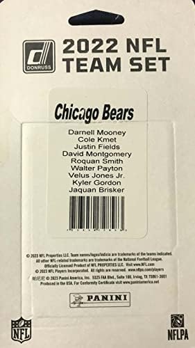 Чикаго мечки 2022 Фабриката за запечатени екипи на донорс, сет со Justinастин Филдс и 3 оценети дебитантски картички