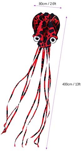 Fugongyan Extra Large Octopus Kite играчка Лесна мува за деца и почетници, единечна линија со долга опашка, спортска игра на отворено