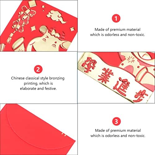 Црвени Чанти 42 парчиња Среќен Кинески кинески црвен плик кинески новогодишен плик Хонгбао Пликови Црвени Пакети 2021 Кинески Црвени