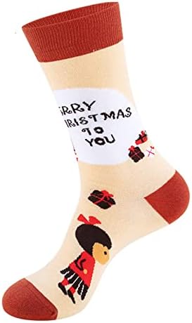 Божиќни Чорапи За Жени Забавни Шарени Памучни Празнични Чорапи Смешни Новини Чорапи На Екипажот Среќен Божиќ Елен Fall Атлетски Чорапи