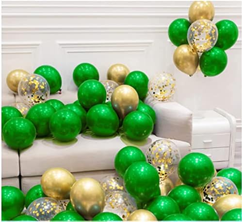 Декорации За Забава За дипломирање 2023 Зелено Злато/Балони Од Зелено Злато Украси За Денот На Свети Патрик 45 парчиња Балони Зелени Украси За