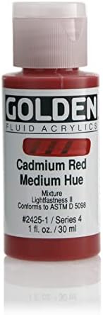 Златна течност акрилна боја 1 унца-кадмиум црвена средна нијанса
