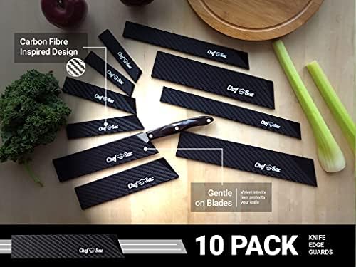 Восочени Платно Готвач Нож Ролна Торба Со 10-Пакет Нож Штитници Вклучени