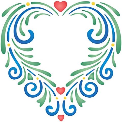 Фенси Матрица За Срце, 3 х 3 инчи - Валентин Цветни Матрици За Дизајн На Срце Шаблон За Сликање