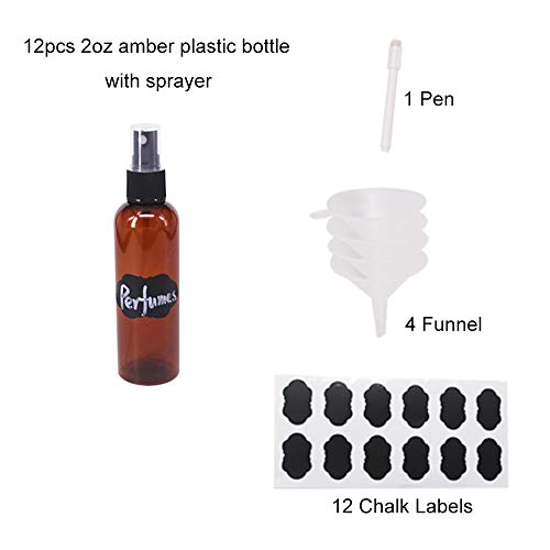 Бпфи 24 Спакувајте 2оз Килибарни Пластични Шишиња За Прскање За Етерични Масла, Парфеми, Козметика, Средства За Дезинфекција На Раце, Алкохол,