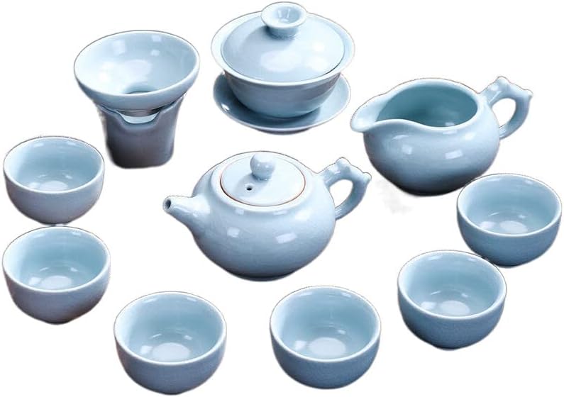 Керамички мраз Ru PILN пукнати чај сет дома едноставен и модерен 汝窑 陶瓷 茶 具 套装 家用 简约 现代