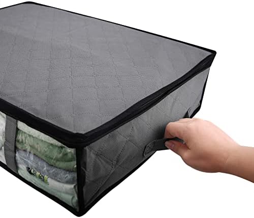 Qiojirmu 2-пакет под контејнери за организатор за складирање во кревет, вреќи за складирање на ќебе, под контејнери за складирање во кревет за организирање, облека, спал