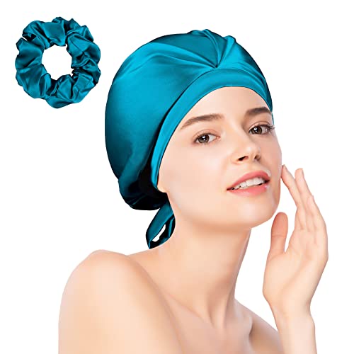 KENLLAS 22-Momme Bunberry-Silk Bonnet-природна чиста свиленкаста капаче за спиење за жени за нега на коса со лента и еластична лента